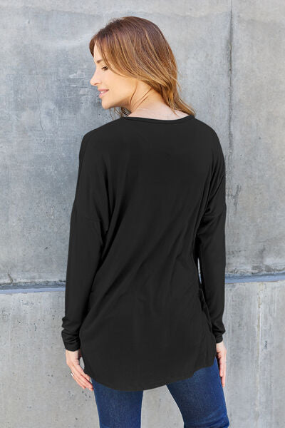 Round Neck Dropped Shoulder T-Shirt - T-Shirts - Shirts & Tops - 19 - 2024