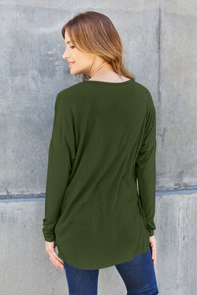 Round Neck Dropped Shoulder T-Shirt - T-Shirts - Shirts & Tops - 2 - 2024