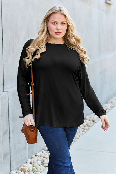 Round Neck Dropped Shoulder T-Shirt - T-Shirts - Shirts & Tops - 21 - 2024