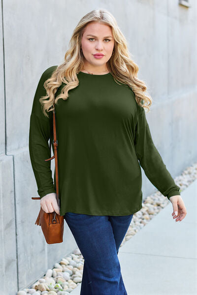 Round Neck Dropped Shoulder T-Shirt - T-Shirts - Shirts & Tops - 5 - 2024