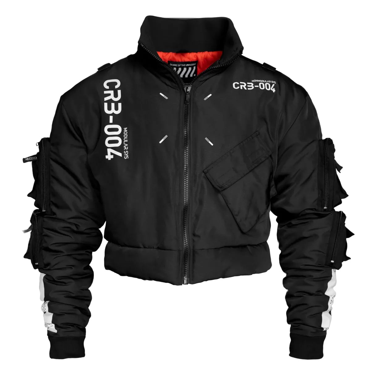 CRB-004 Black Crop Bomber Jacket - Women’s Clothing & Accessories - Jacket - 2