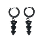 TRS-58 Black Steel Triangle Earrings