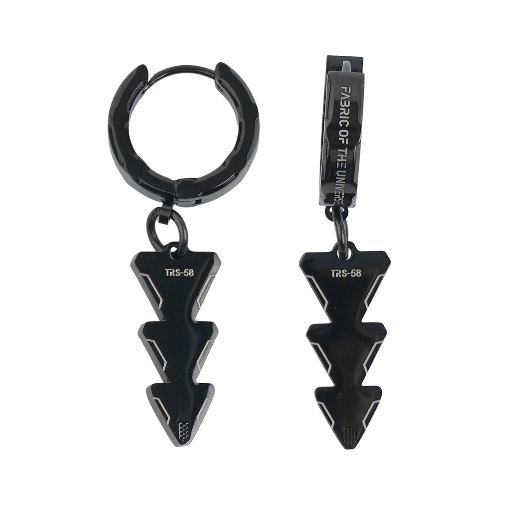 TRS-58 Black Steel Triangle Earrings