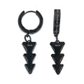 TRS-58 Black Steel Triangle Earrings