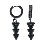 TRS-58 Black Steel Triangle Earrings