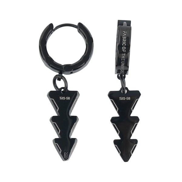 TRS-58 Black Steel Triangle Earrings
