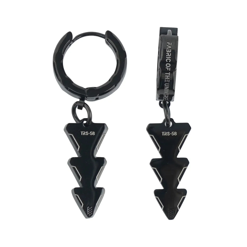TRS-58 Black Steel Triangle Earrings - T-Shirts - Earrings - 1