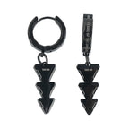 TRS-58 Black Steel Triangle Earrings - T-Shirts - Earrings - 1