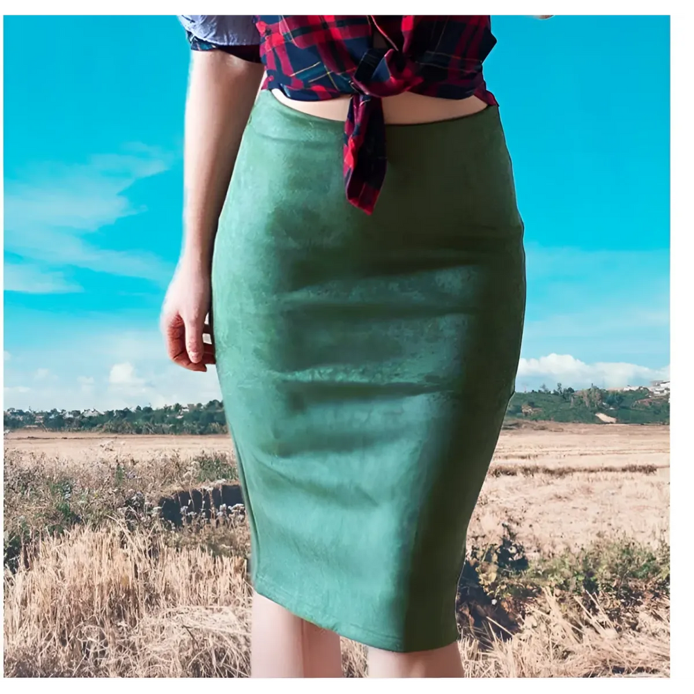 Eco-Suede Pencil Skirt - Bottoms - 1