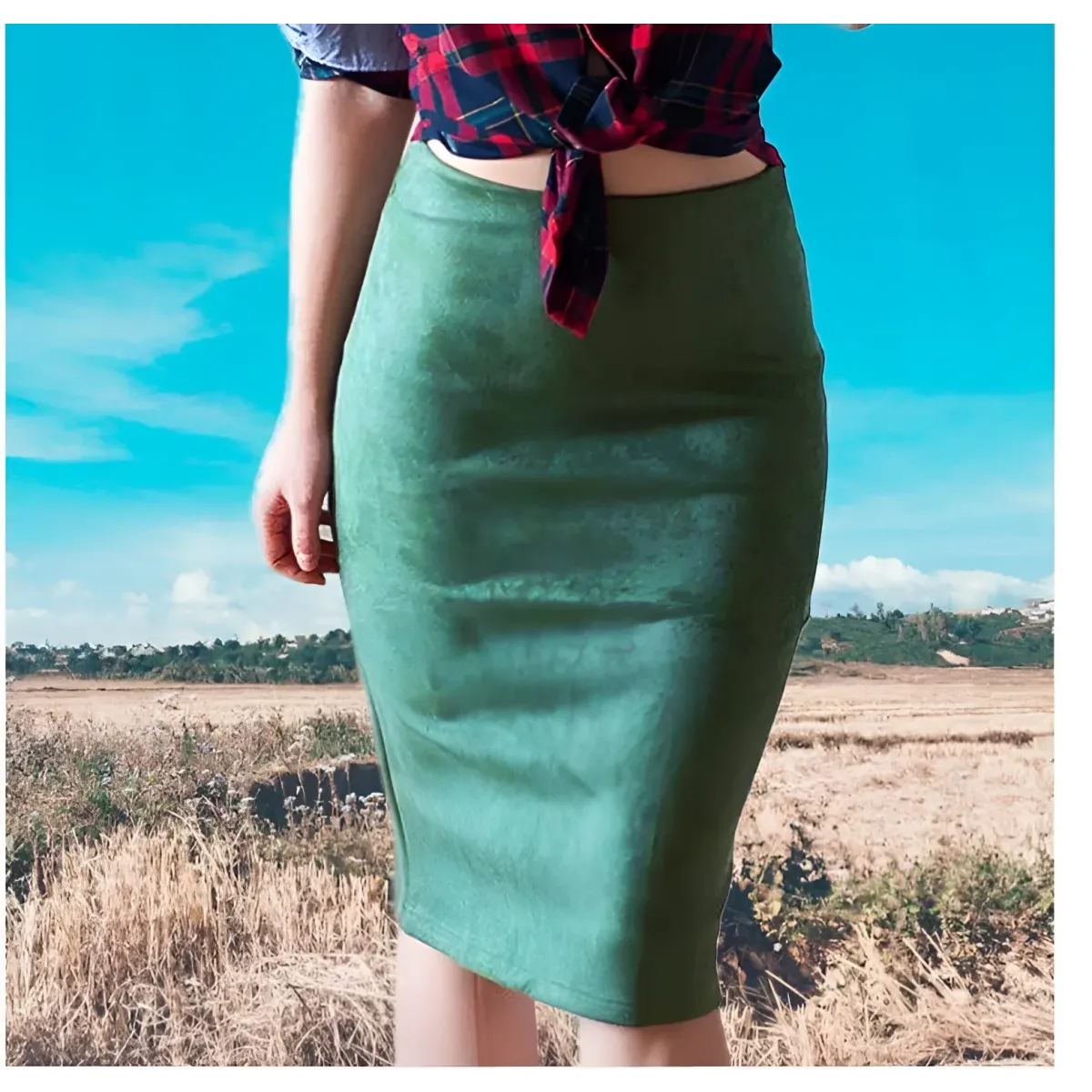 Eco-Suede Pencil Skirt - Bottoms - 6