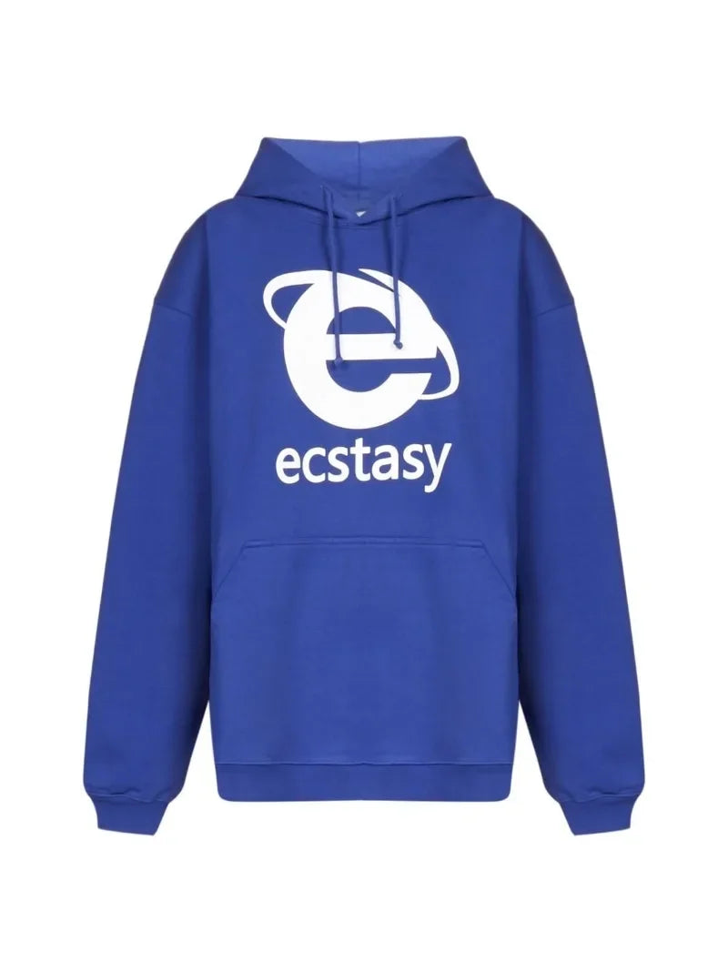 Ecstasy Print Oversized Hoodie - Harajuku Streetwear Pullover for Men & Women - Women’s Clothing & Accessories