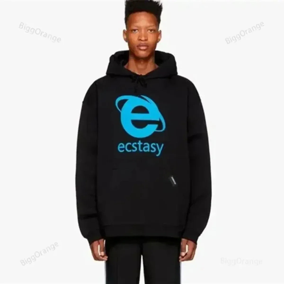 Ecstasy Print Oversized Hoodie - Harajuku Streetwear Pullover for Men & Women - Best Sellers - 7