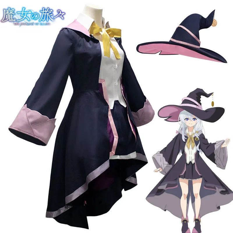 The Journey of Elaina Cosplay Costume - Witch Hat Wig Party Dress - All Dresses - Dance Dresses Skirts & Costumes