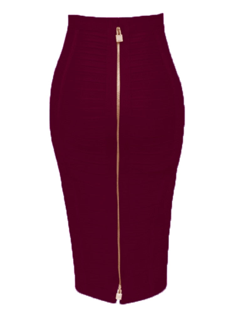 Elastic Bodycon Summer Pencil Skirt - Dark Red / XXL - Bottoms - Skirts - 32 - 2024