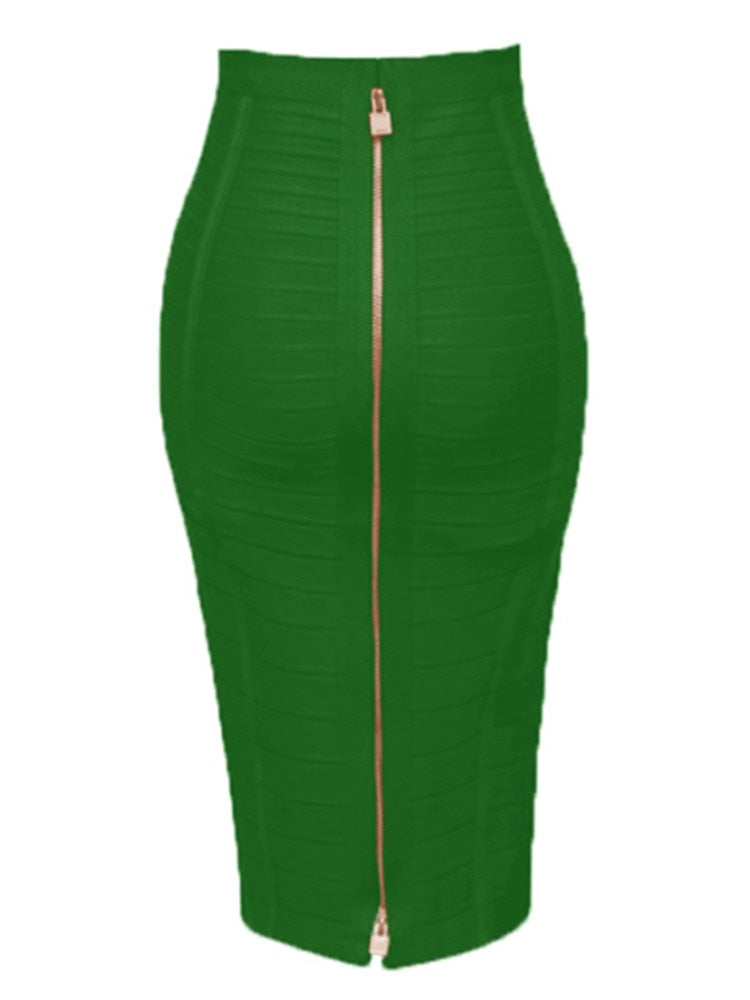 Elastic Bodycon Summer Pencil Skirt - Green / XXL - Bottoms - Skirts - 38 - 2024