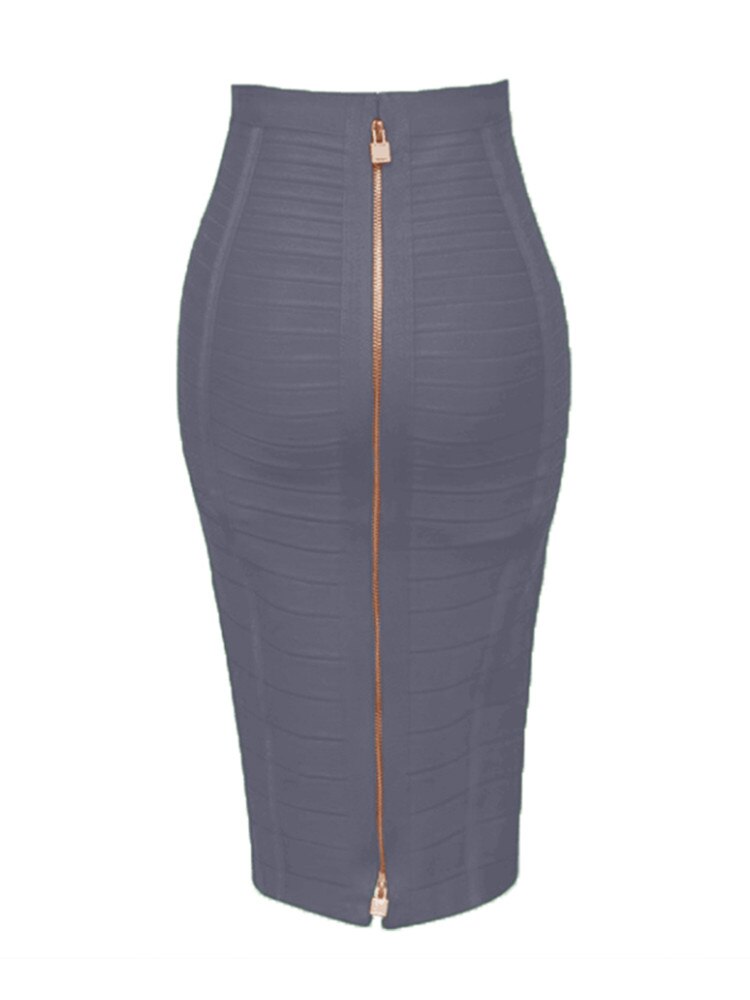 Elastic Bodycon Summer Pencil Skirt - Gray / XXL - Bottoms - Skirts - 44 - 2024