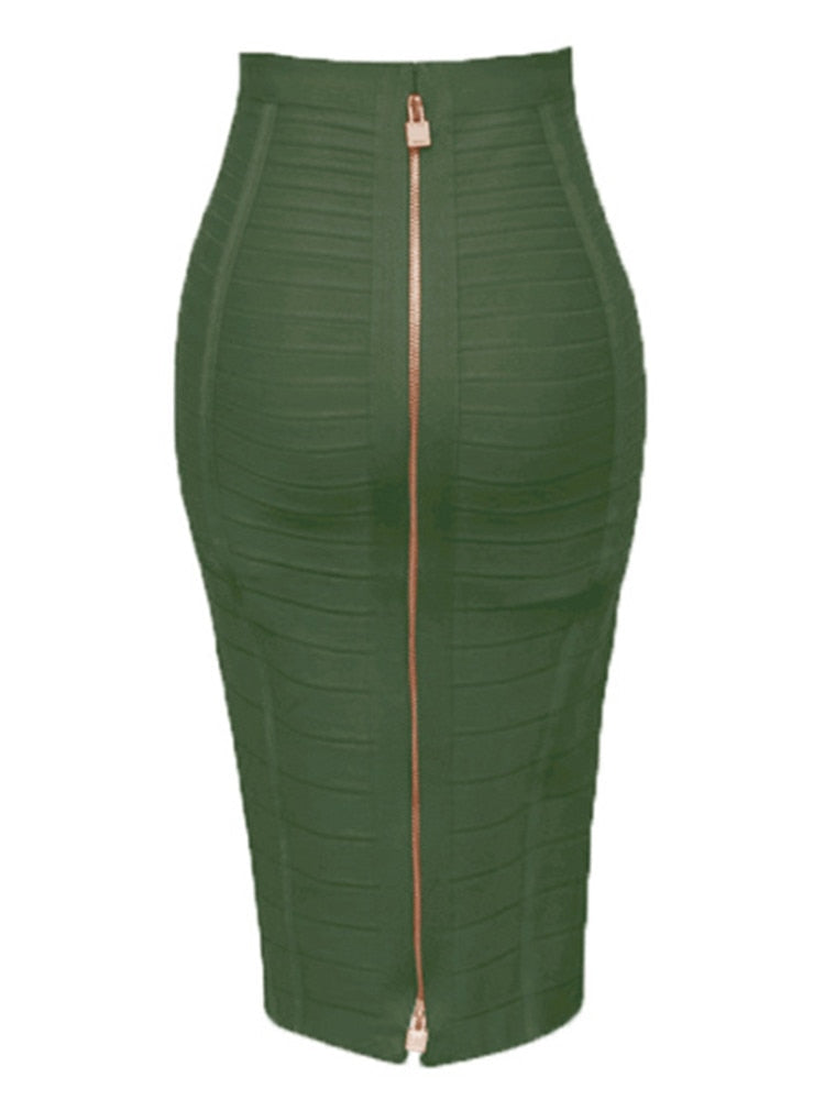 Elastic Bodycon Summer Pencil Skirt - Dark Green / XXL - Bottoms - Skirts - 46 - 2024