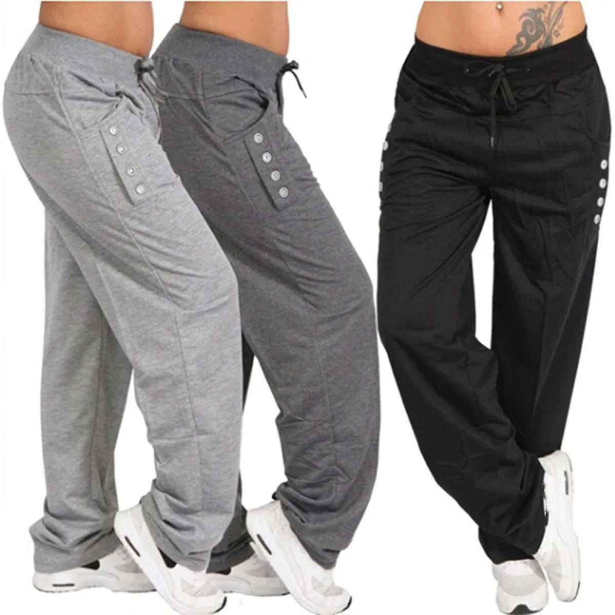 Elastic Waist Jogger Trousers - Bottoms - 1