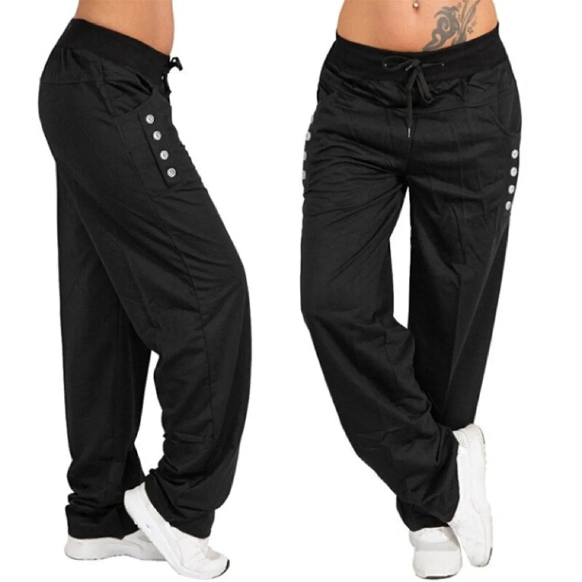 Elastic Waist Jogger Trousers - Bottoms - 10