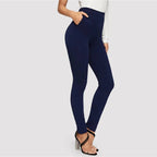 Women’s Casual Elastic Waist Skinny Pants - Bottoms - 3