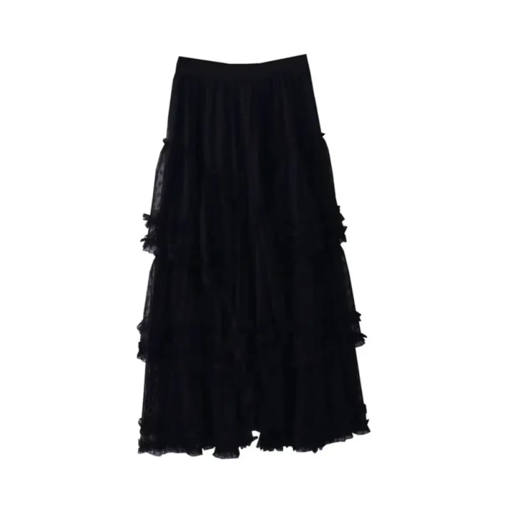 Lace Layered Long Skirt – Elegant Gothic Lolita Princess - Bottoms - Skirts - 3