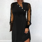 Elegant Mesh Sleeve Mini Dresses - All Dresses - 10