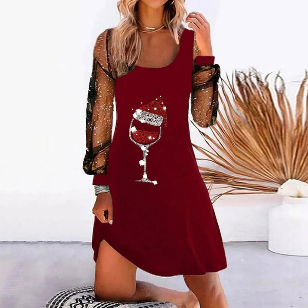 Elegant Mesh Sleeve Mini Dresses - All Dresses - 5