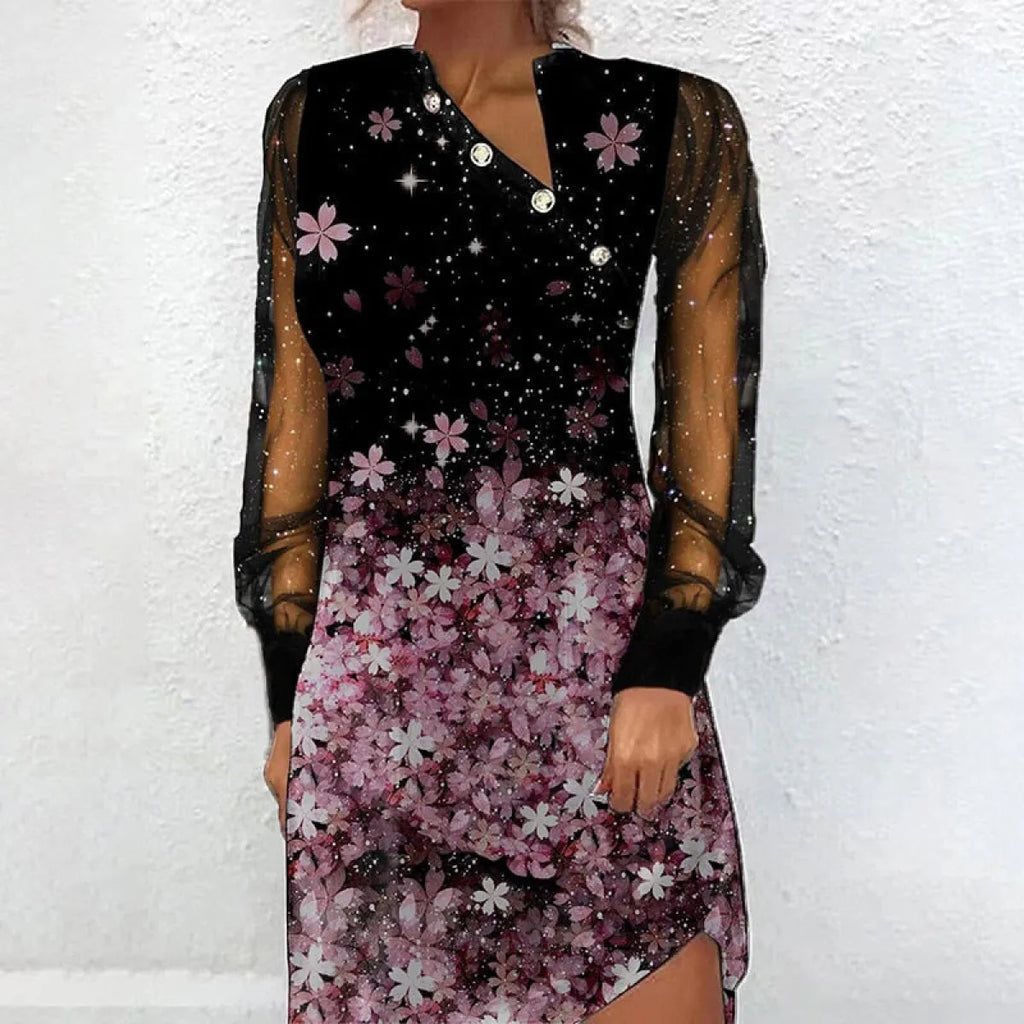 Elegant Mesh Sleeve Mini Dresses - All Dresses - 2