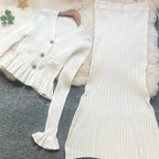 Elegant Ruffled Knit Maxi Dress with V-Neck - All Dresses - Maxi Dress - 6