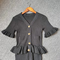 Elegant Ruffled Knit Maxi Dress with V-Neck - All Dresses - Maxi Dress - 8
