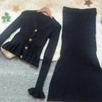 Elegant Ruffled Knit Maxi Dress with V-Neck - All Dresses - Maxi Dress - 5