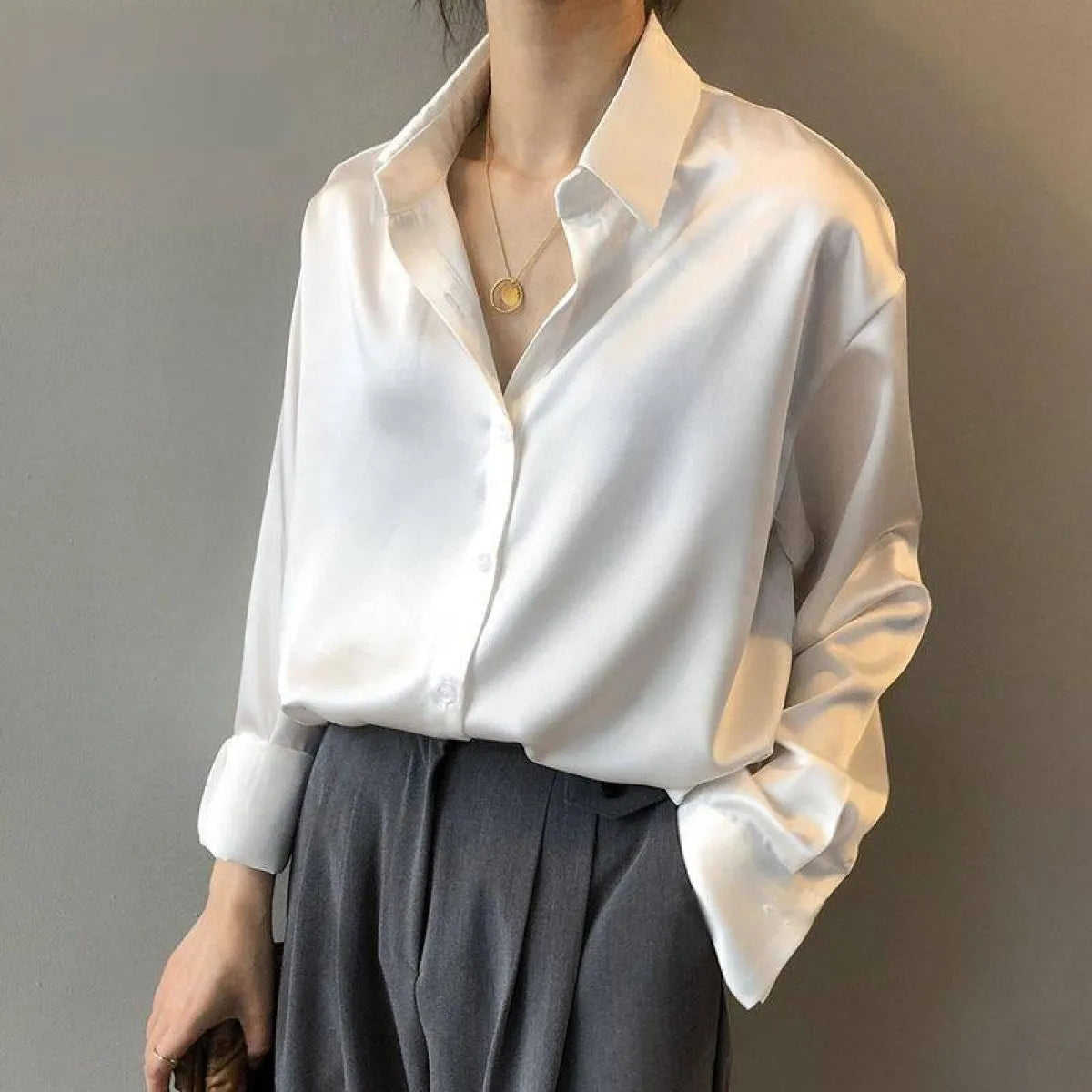 Elegant Silk Shirt - T-Shirts - 1