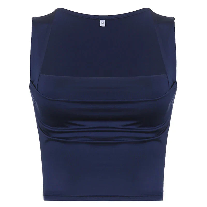 Elegant Square Collar Crop Top - Blue / L - Women’s Clothing & Accessories - Shirts & Tops - 5 - 2024