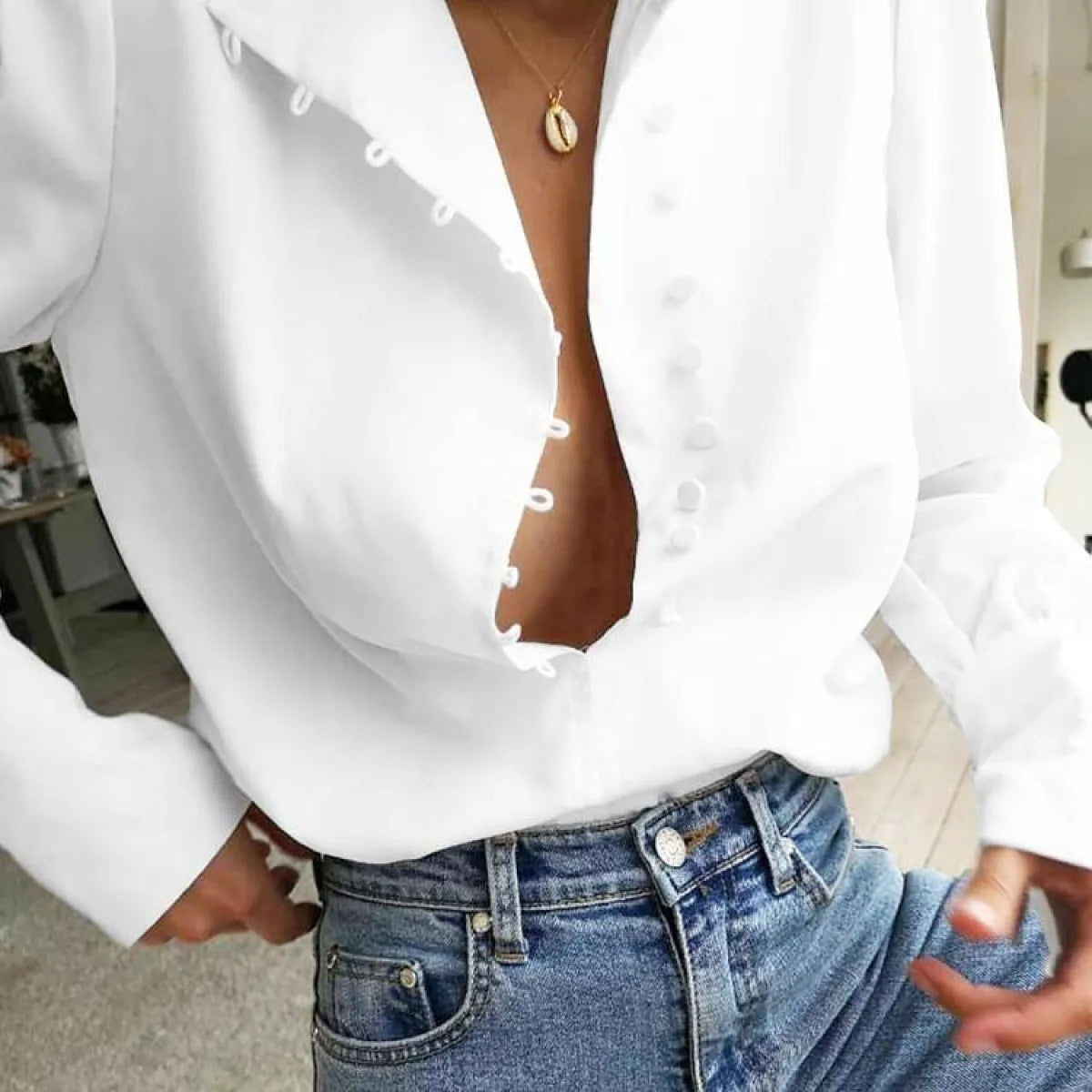 Elegant Turtleneck Blouse - Women’s Clothing & Accessories - 7