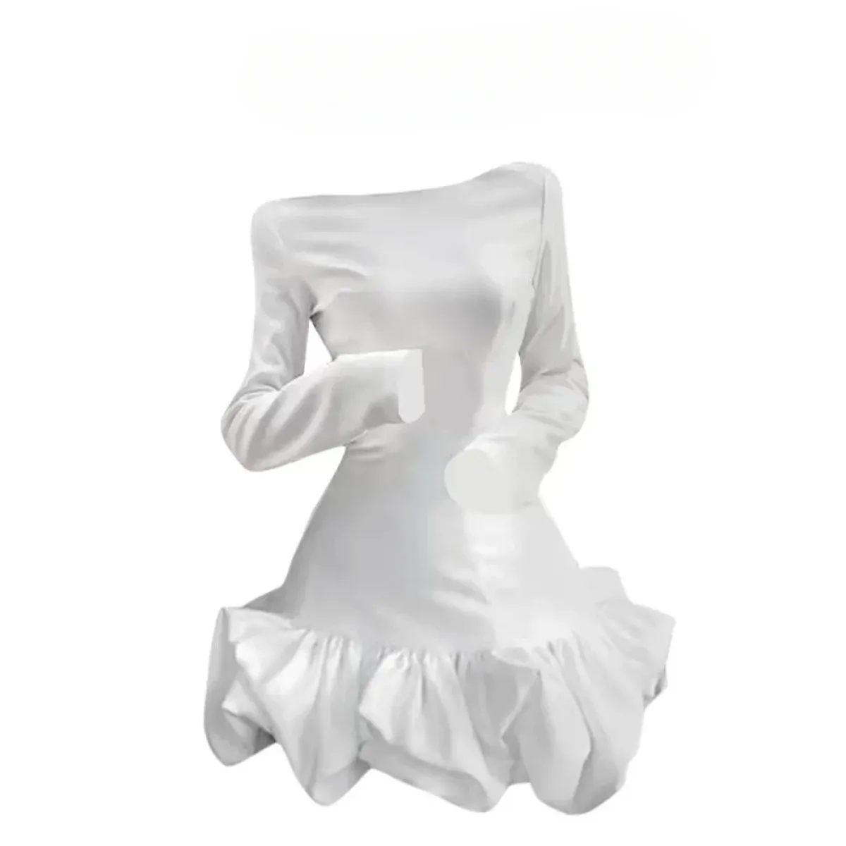 Ruffle Hem Ballet Dress in Elegant Y2K Fairy Style Kawaii Stop Ruffle Hem Ballet Dress in Elegant Y2K Fairy Style Kawaii Stop