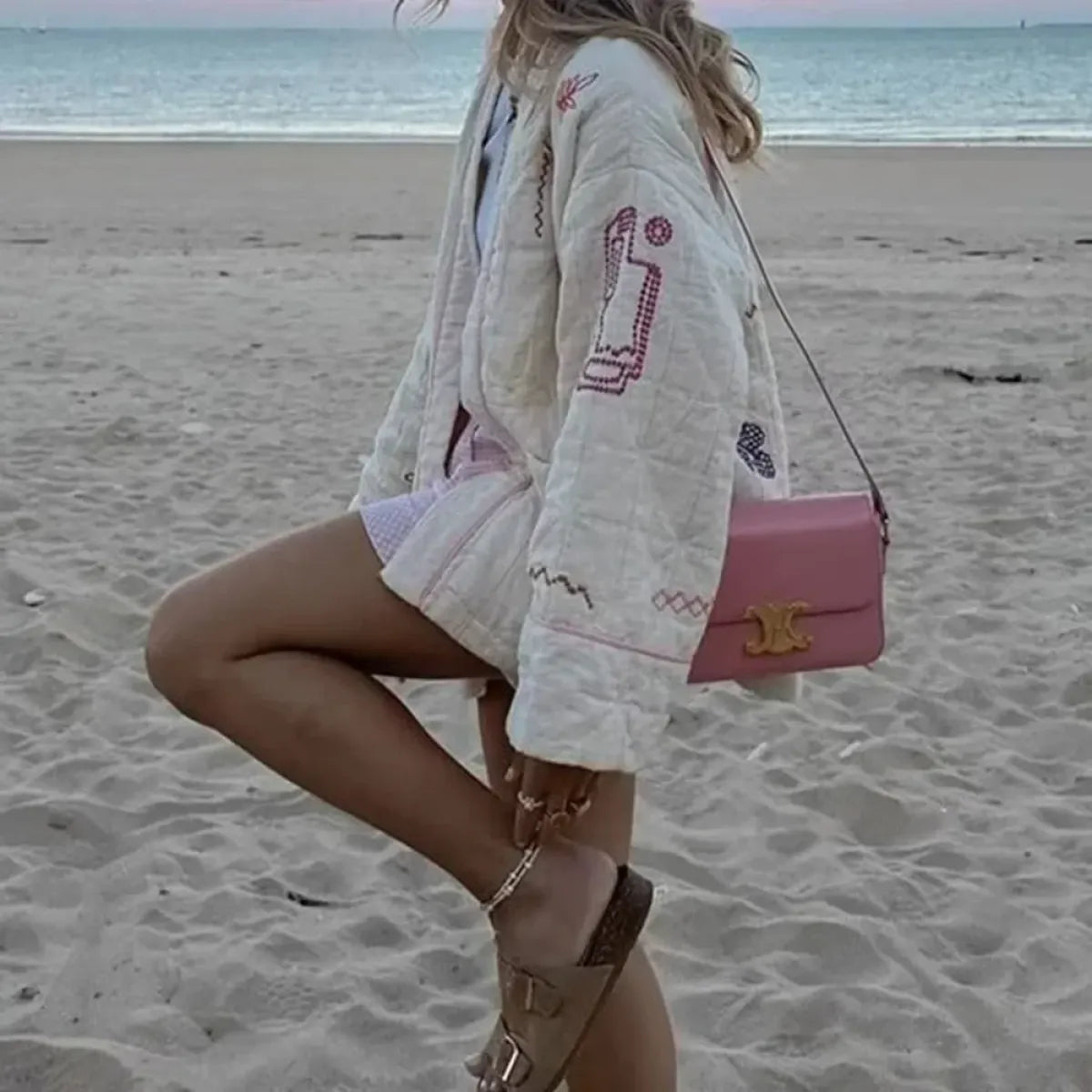 Embroidered Cotton Winter Jacket – Minimalist Chic - Jackets & Coats - Jacket - 3