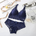 Lace Bra and Panty Set – Seamless Wire-Free Embroidered Lingerie - Women’s Clothing & Accessories - Lingerie Sets - 9