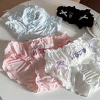 Embroidered Ruffle Ice Silk Mid-Waist Panties – Kawaii Lingerie - Women’s Clothing & Accessories - Panties - 3
