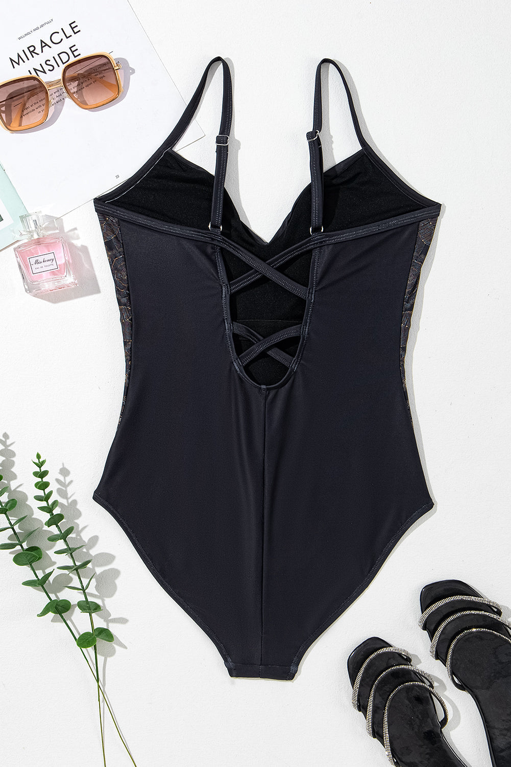 Embroidered V-Neck One-Piece Swimwear - Women’s Clothing & Accessories - Swimwear - 3 - 2024