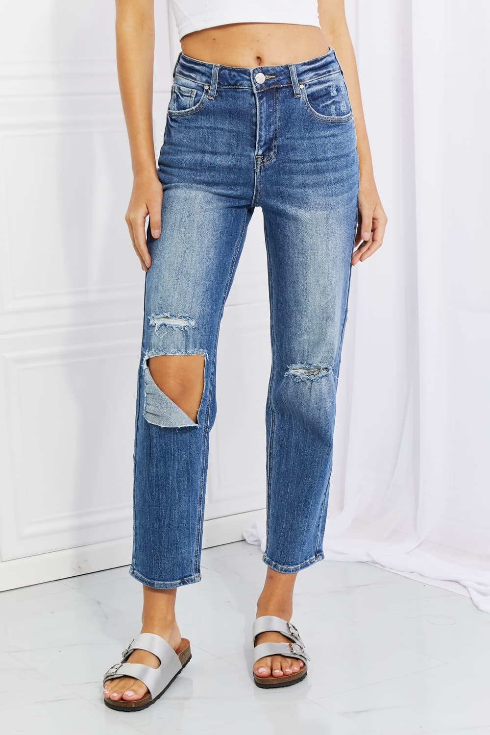 Emily High Rise Relaxed Jeans - Dark / 1(25) - Bottoms - Pants - 1 - 2024