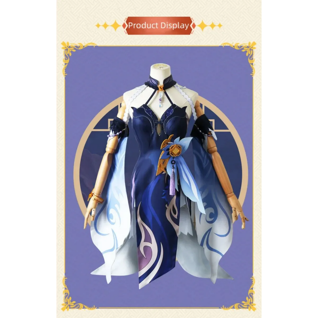 Ningguang Orchid’s Evening Gown Cosplay Dress Set - All Dresses - Cosplay - 3