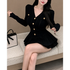 Y2K Kawaii Knitted Two-Piece Set – Elegant Mini Skirt Suit - Bottoms - Short - Round - Clothing Sets - 2