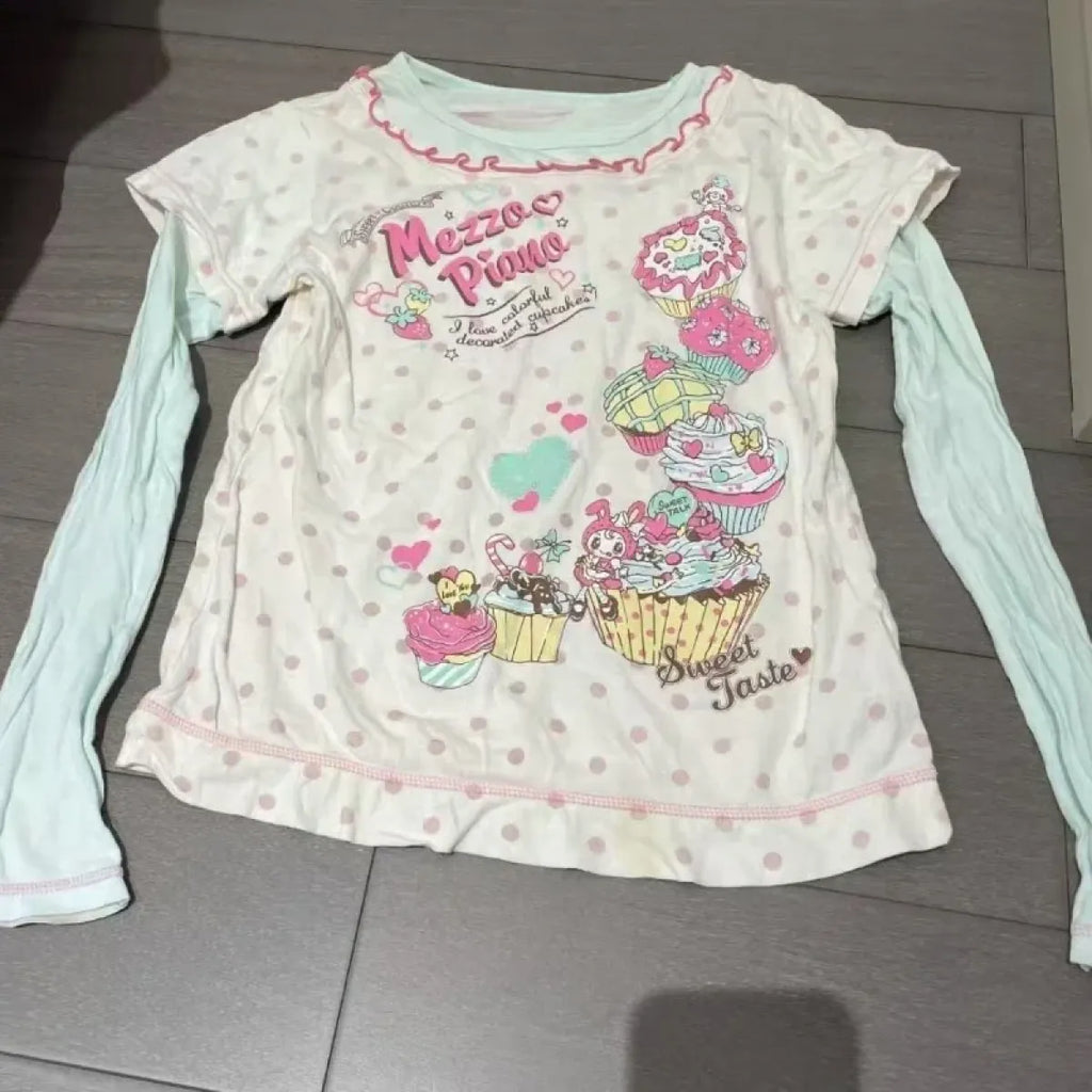 Fairy Cartoon Print Casual T-Shirt - T-Shirts - Long - Round - Women T-shirts - 2