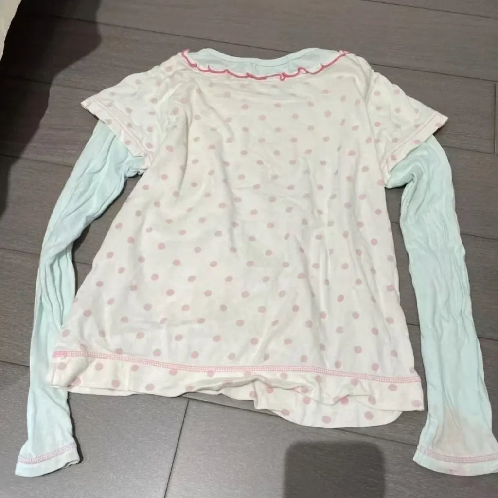 Fairy Cartoon Print Casual T-Shirt - T-Shirts - Long - Round - Women T-shirts - 8