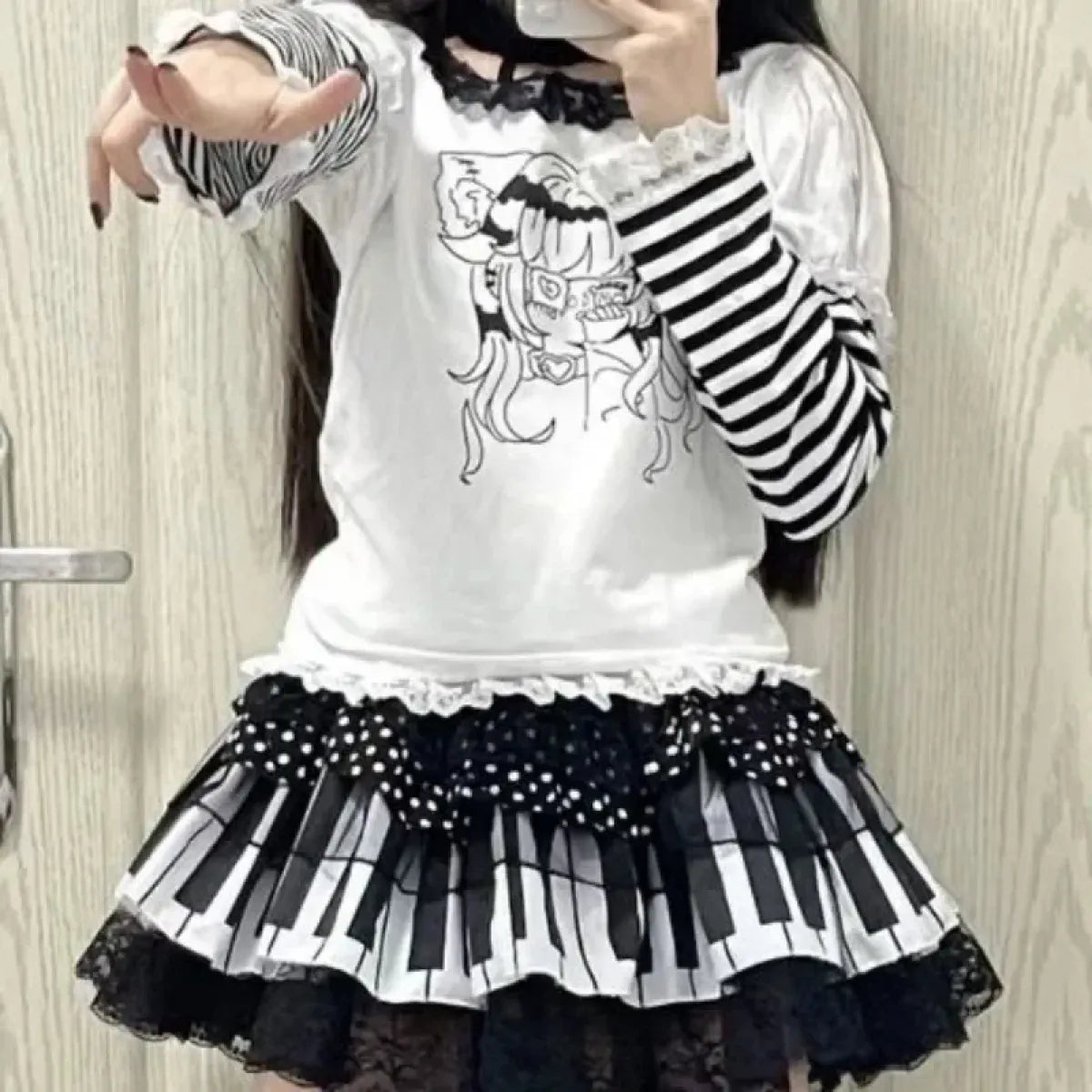 Harajuku Gothic Lolita Lace Skirt – Y2K Punk Fairy Grunge Kawaii - Bottoms - Skirts - 5
