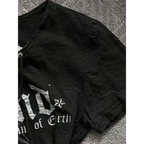 Black Lace-Up Graphic T-Shirt – Fairy Grunge Harajuku Top - T-Shirts - Short - V-neck - T-Shirts - 4
