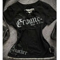 Black Lace-Up Graphic T-Shirt – Fairy Grunge Harajuku Top - T-Shirts - Short - V-neck - T-Shirts - 7