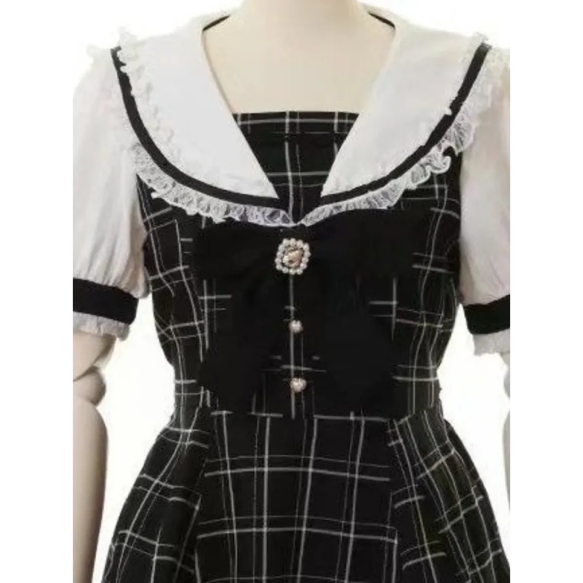 Plaid Lace Patchwork Fairy Grunge Mini Dress - All Dresses - Mini Dress - 5