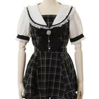 Plaid Lace Patchwork Fairy Grunge Mini Dress - All Dresses - Mini Dress - 8