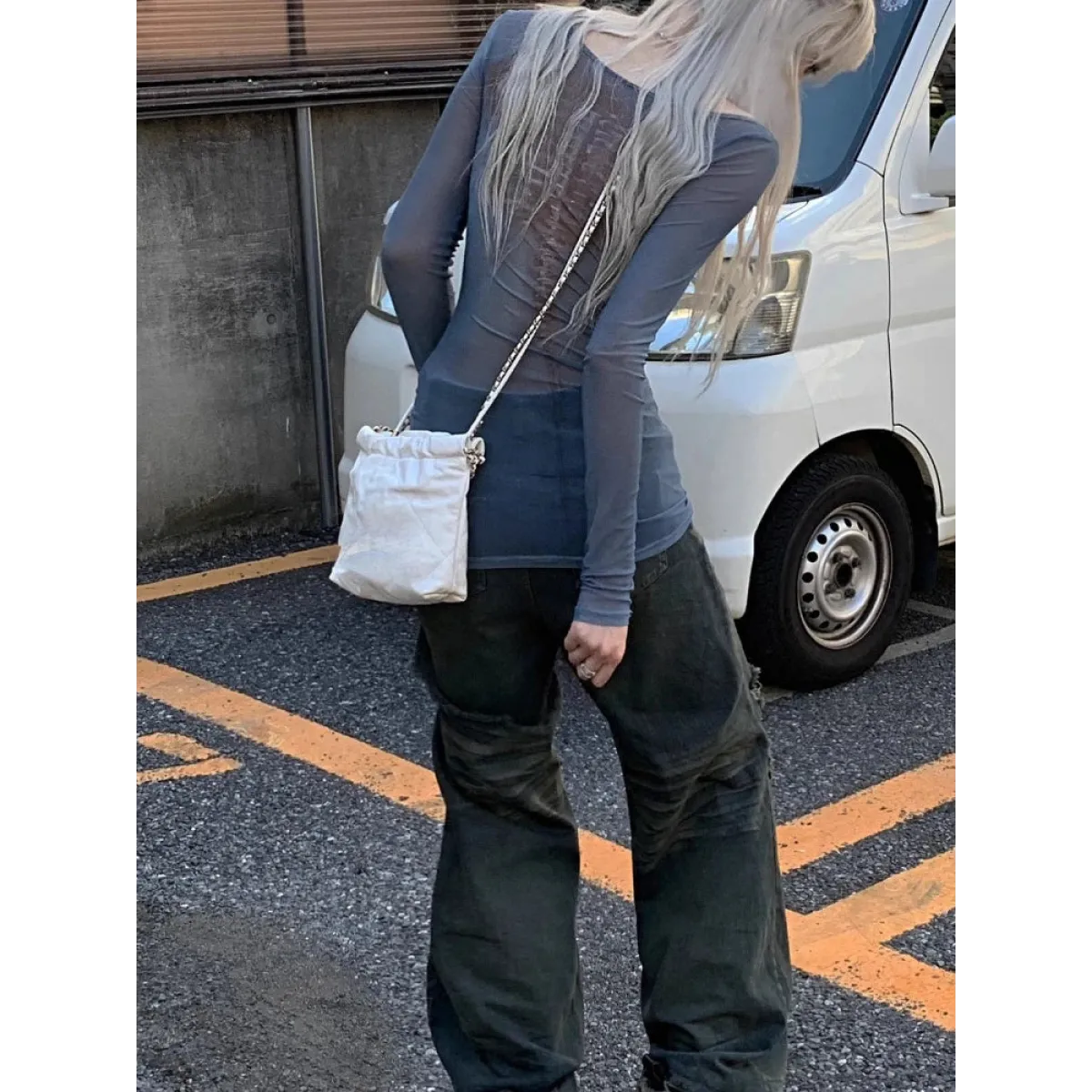 Sheer Skeleton Print Harajuku Top – Fairy Grunge Y2K Slim Fit - T-Shirts - T-Shirts - 2